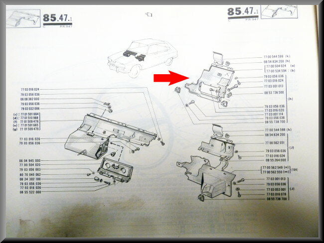 Dashbord frame – Renault 16 type 1 – OEM 7700504024