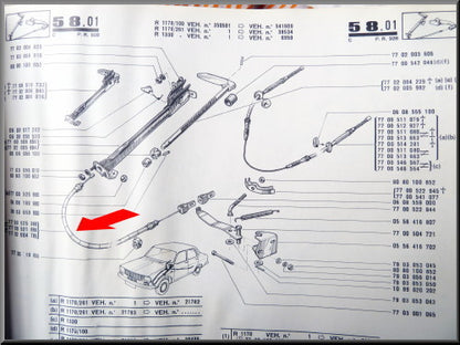 Handremkabel voorzijde – Renault 12 – OEM 7700521899