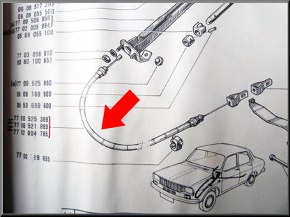Handremkabel voorzijde – Renault 12 – OEM 7700521899