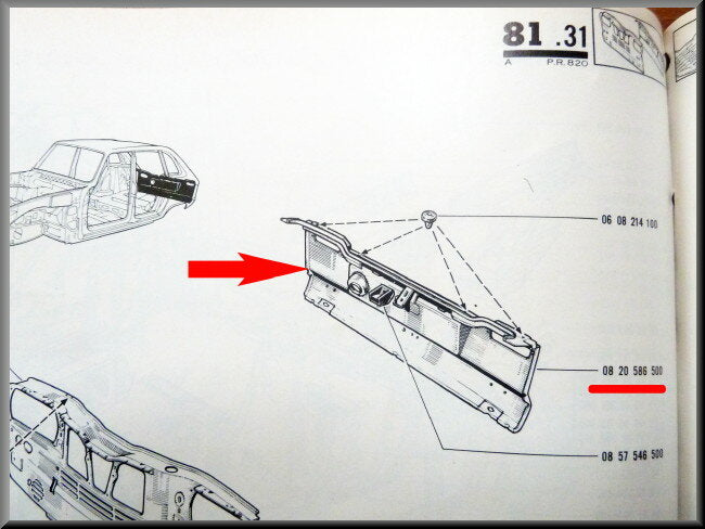 Onderzijde achterpaneel – Renault 16 – OEM 1440000