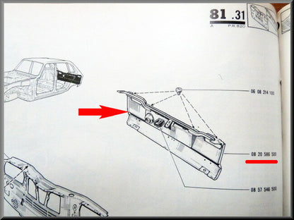 Onderzijde achterpaneel – Renault 16 – OEM 1440000
