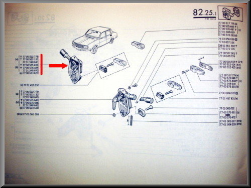 Rear right door lock – Renault 12 – OEM 7701348641