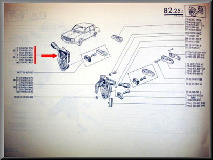Rear right door lock – Renault 12 – OEM 7701348641