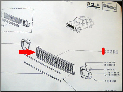R6 GT Grill (New Old Stock)-ZWART.