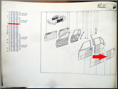 Panneau de porte arrière gauche – Renault 18 – OEM 7701461171 – NOS