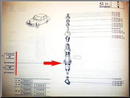 Schokbrekers voorzijde – Renault 12 – Renault 15 - Renault 17 - OEM 7700560705