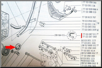 Differential seal (36x54x11/12 mm) – Renault 12 – OEM 7703087011
