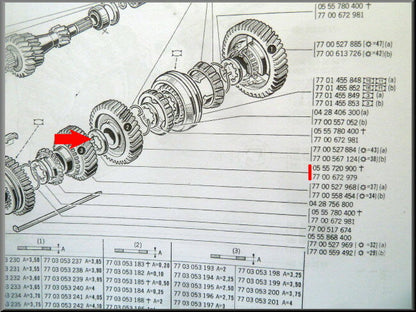 Opsluitring tandwielen secundaire as – Renault 12 – Renault 16 - OEM 0555720900