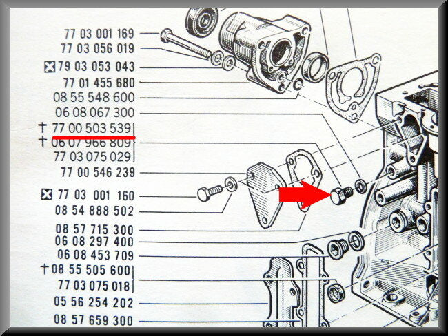 Bouchon de vidange du circuit de refroidissement – Renault 16 – OEM 7700503539