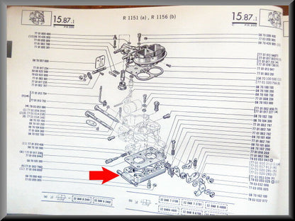 Plaque réchauffeur carburateur – Renault 16 – OEM 7701002796 – Occasion