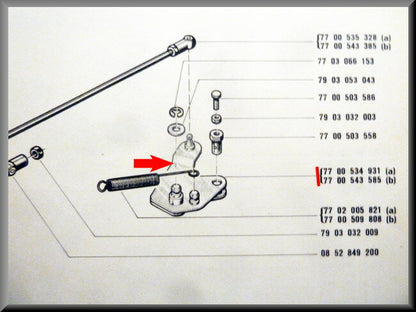 Vérin hayon – Renault 12 – OEM 7700534931
