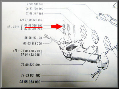 Nippel vacuüm slang rembekrachtiger – Renault 16 TX, TS – OEM 0608568600