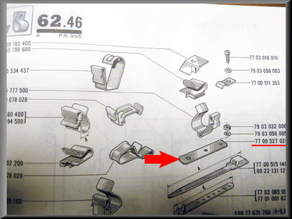 Steunplaatje km kabel – Renault 16 – OEM 7700527020