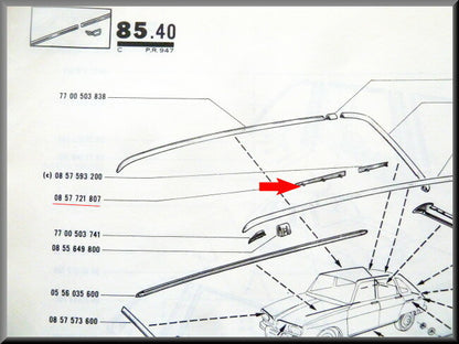 Sierstrip rechts – Renault 16 TS – OEM 0857721807