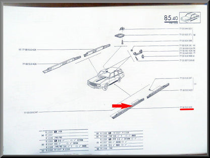 Trim strip sill front left – Renault 12 – OEM – NOS