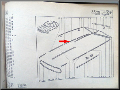 Decorative strip behind door right – Renault 20 - Renault 30 – OEM 7700675954 – NOS