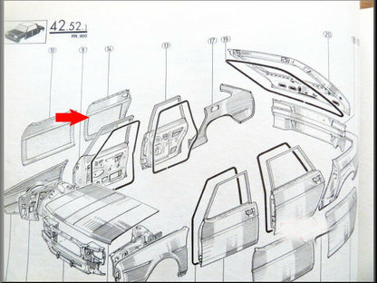 Deurplaat achterzijde rechts  – Renault 20 - Renault 30 – OEM 7701533993 / 7701533933 – NOS