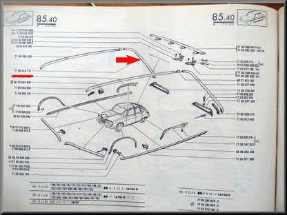 Dak sierstrip rechts achter  – Renault 16 type 2 – OEM 7700530172