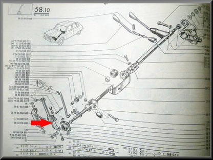 Fourchette de sélection externe de boîte de vitesses – Renault 16