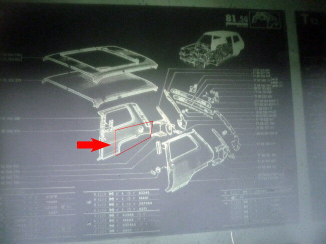 Deel achterscherm rechts  – Renault 5 – NOS