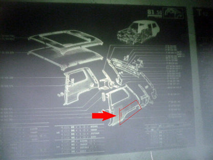 Deel achterscherm links  – Renault 5 – NOS