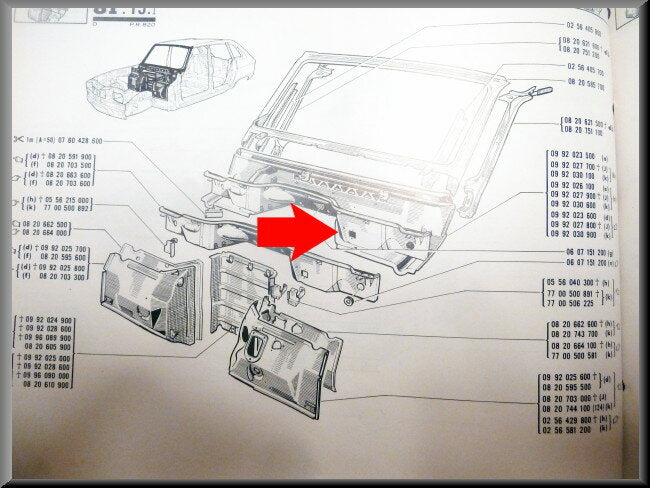 Paravan bak – Renault 16 – OEM 0992023500