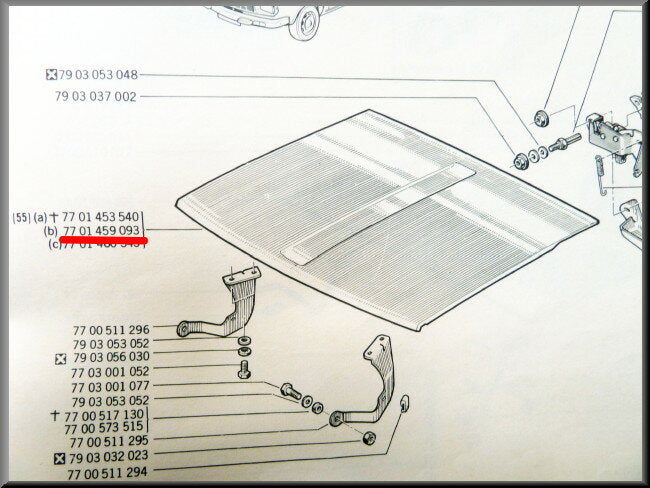 Motorkap  – Renault 12 – OEM 7701459093 – NOS