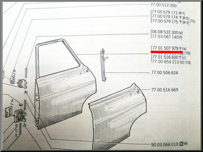 Rear left door – Renault 12 – OEM 7701507979 – NOS