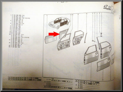Deurplaat rechts achter – Renault 14 – OEM 7700581996 – NOS