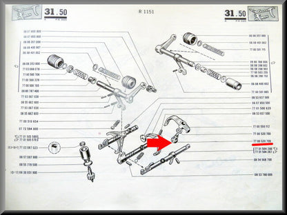 Bout schakelvork achteruit versnelling (4 en 5 bak) – Renault 16 – OEM 7700520709