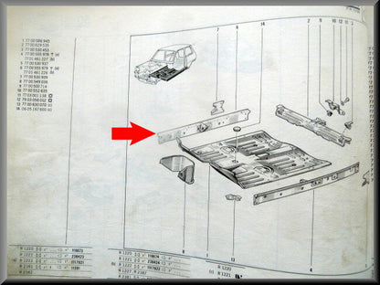 Langsbalk rechts  – Renault 5 – OEM 7701461226 – NOS