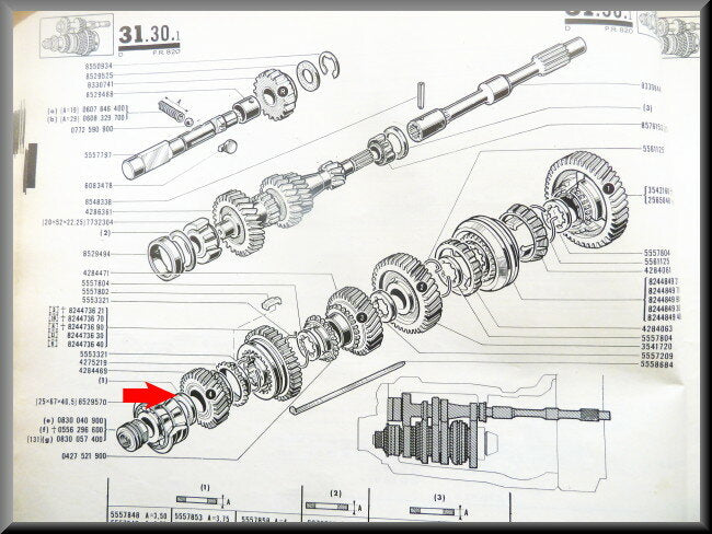 Rondelle de calage pignon (3,80) – Renault 16 – OEM 0555785400