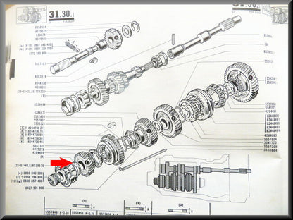 Rondelle de calage pignon (3,80) – Renault 16 – OEM 0555785400