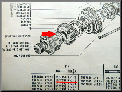 Rondelle de calage pignon (3,80) – Renault 16 – OEM 0555785400