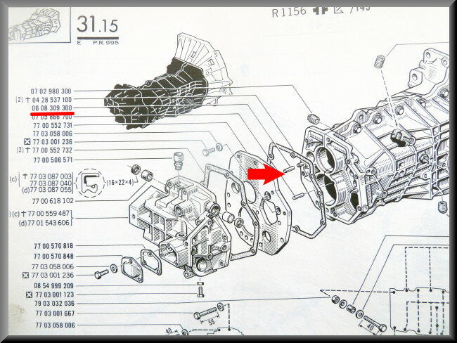 Centreerpen tussenplaat (5 bak) – Renault 16 – OEM 0608309300