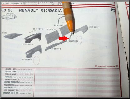 Reparatie deel achterscherm rechts – Renault 12 – OEM 262858