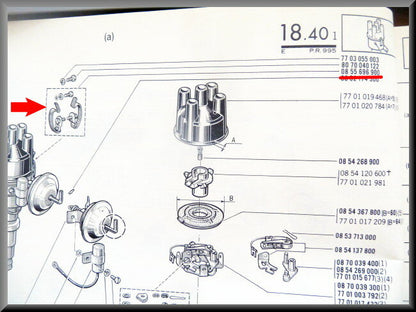 Distributor cap clamp set Ducellier – Renault 16 – OEM 0855696900