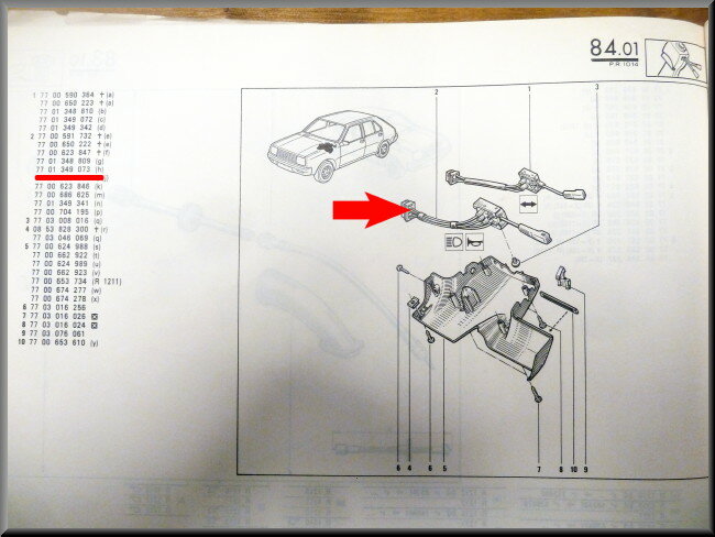 Commutateur de colonne de direction – Renault 14 – OEM 7701348743 – NOS