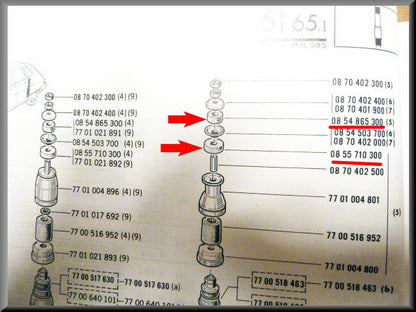 Silentblocs amortisseurs avant et arrière – Renault 12 – OEM 0854865300 / 0855710300