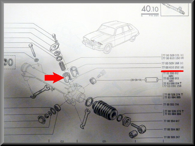 Bague de guidage de crémaillère de direction – Renault 15 - Renault 16 - Renault 20 - Renault diverses – OEM 7700610252