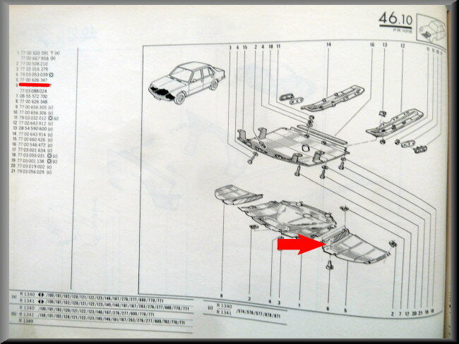 Tôle de plancher avant gauche – Renault 18 – OEM 7700626347 – NOS