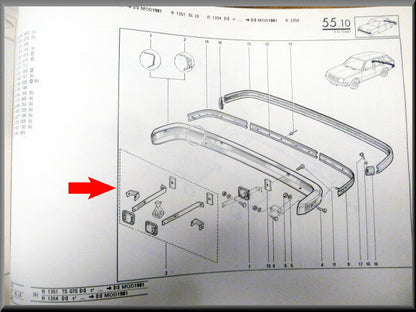 Rear bumper mounting kit – Renault 18 – OEM 7701461085 – NOS