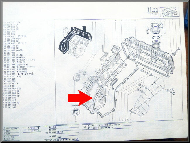 Pakking distributiedeksel  – Renault 14 – OEM 9150683380 – NOS