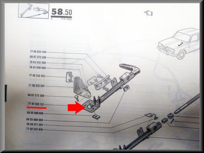 Handbrake unit – Renault 16 TX and TL-TS (later types) – OEM 7701453112