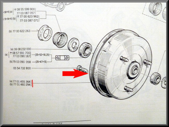 Brake drum – Renault 16 (early types) – OEM 0821750700 – NOS