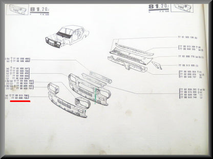 Façade avant – Renault 12 ancien modèle – OEM 7700513708