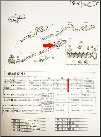 Front silencer – Renault 12 Gordini – OEM 7700572450
