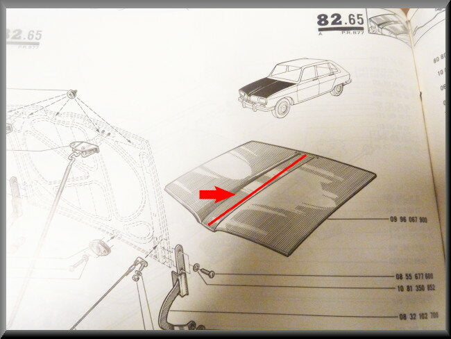 Accessoire capot moteur « GH » – Renault 16 – OEM 3333333