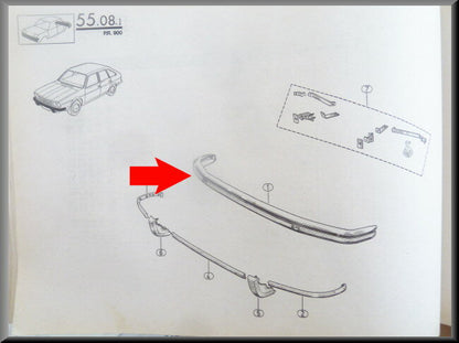 Bumper voorzijde  – Renault 20 - Renault 30 (R1270) – OEM 7700585872 – NOS