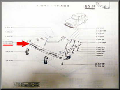 Pare-chocs avant – Renault 6 – OEM 7700525249 – NOS